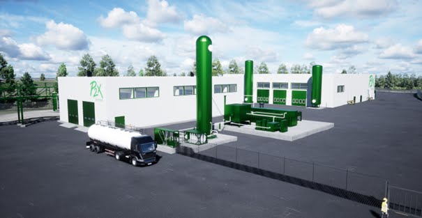 Artist impression van P2X facility in Harjavalta, met VONK’s stroom conversiesystemen