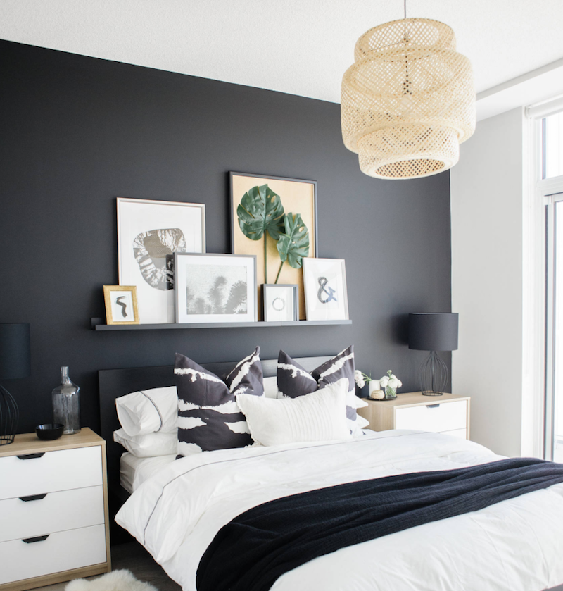 High contrast is great for white bedding