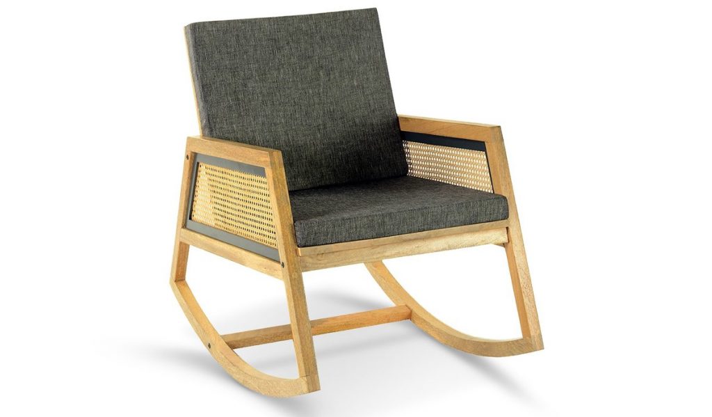 black and wooden rocking chair