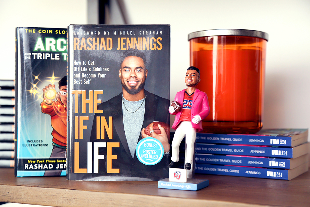 rashad jennings books and bobble head