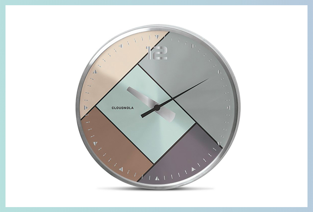 silver wall clock
