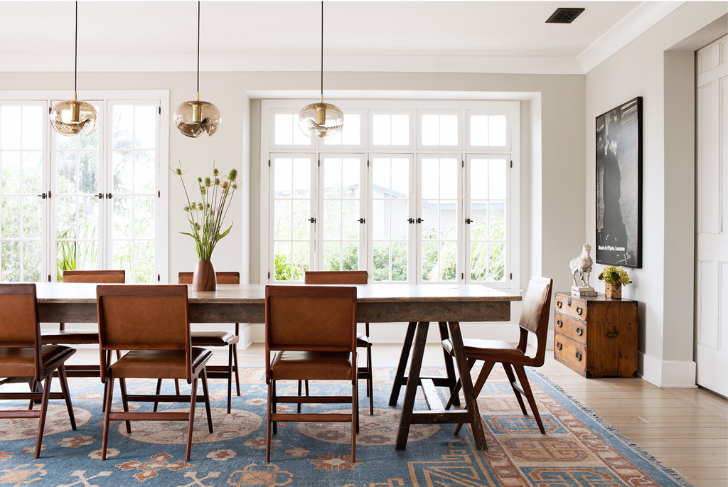 wooden dining table and chairs