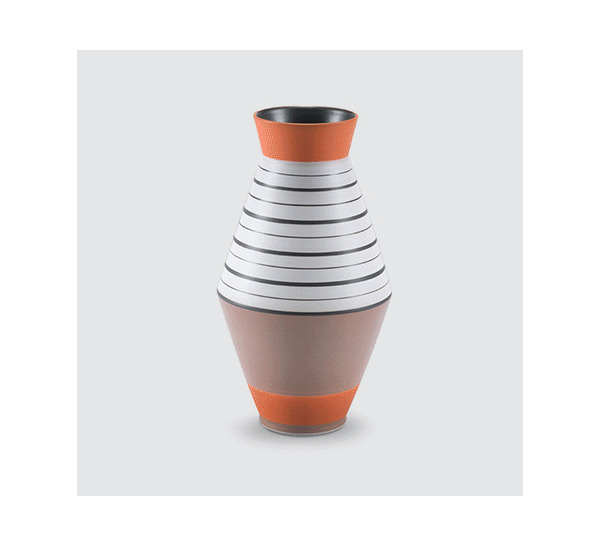 orange and striped vase