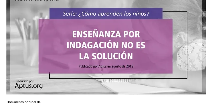 Enseñanza por indagación no es la solución