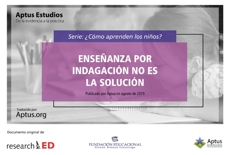 Enseñanza por indagación no es la solución