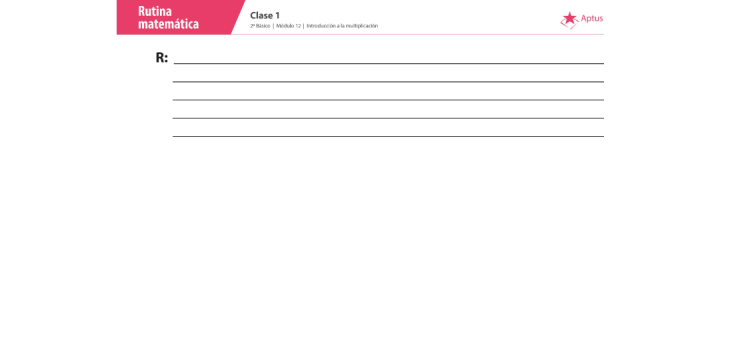 Lámina de planificación de clase matemáticas, segundo básico, dos