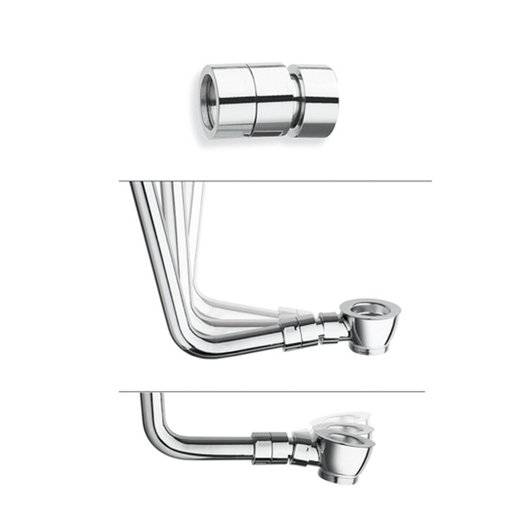 Brass eccentric connection for pipe angle adjustment of the siphon