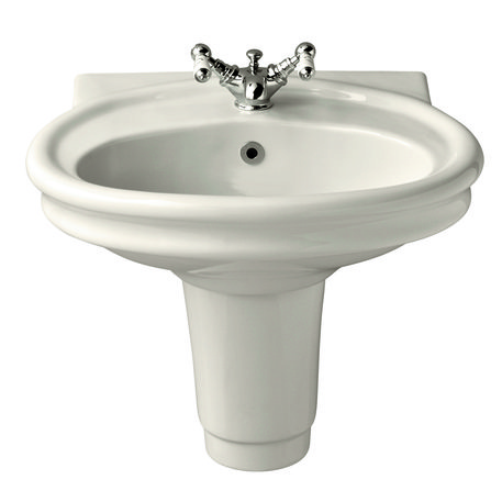 Lavabo vintage sur demi-colonne