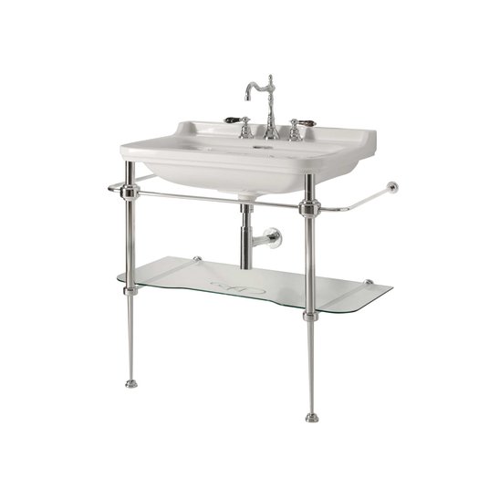 Classic washbasin of 80 cm with elegant chromed support