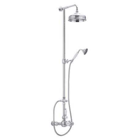 Robust thermostatic shower column in retro style