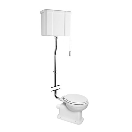 Retro toilet with high level cistern