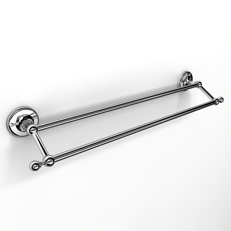 Double towel holder of 54,5 cm for the bathroom in retro style