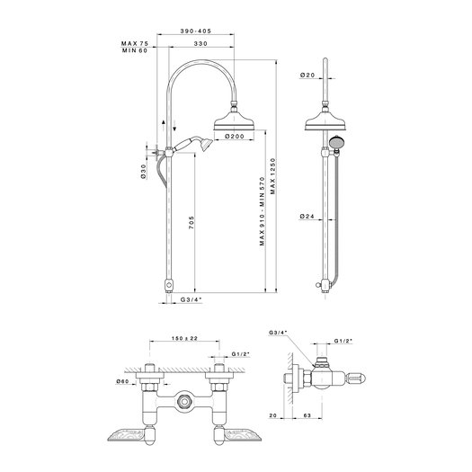 Exclusive shower column for the trendy bathroom