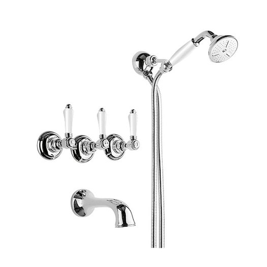 Retro build-in bathtub mixer with hand shower