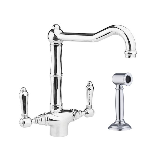 Retro kitchen mixer with hand shower