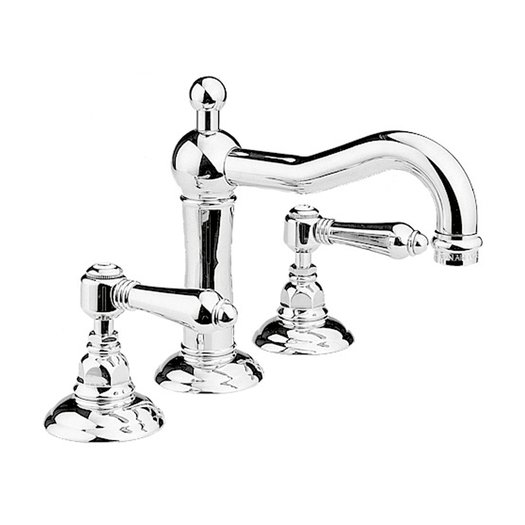 Elegant vintage basin mixer with handles in brass