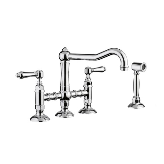 Retro bridge kitchen mixer with pull-out hand shower