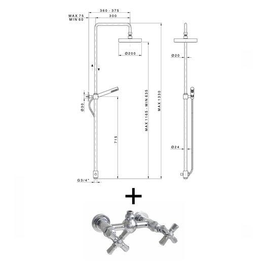 Agora shower ensemble 950.2325E.xx.xx