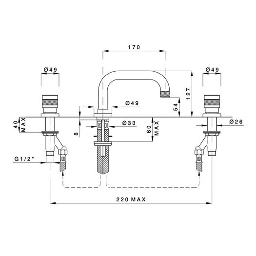 Quality washbasin tap Khady 950.2418TC.21.xx