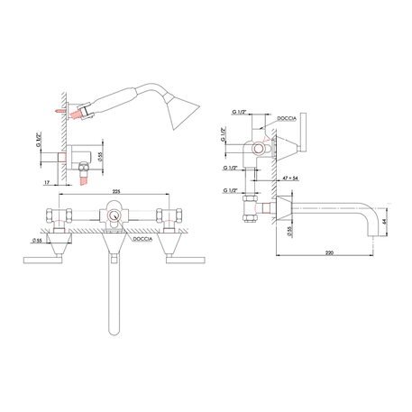 Design bath and shower mixer 950.4803.xx.xx