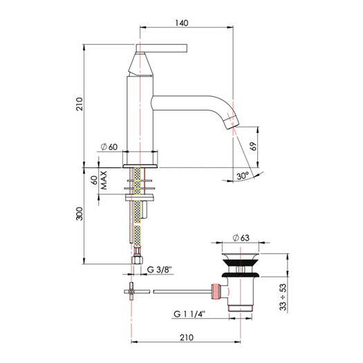 Design single lever mixer tap 950.4822.xx.xx