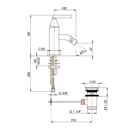 Flag & Star bidet tap 950.4823.xx.xx