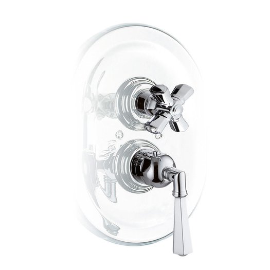 Thermostatic built-in shower faucet for the classic bathroom