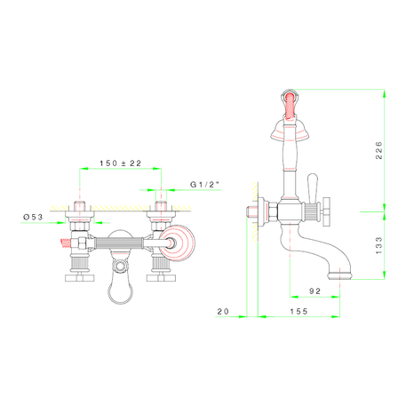 Bath/shower mixer tap 950.5101.C2.xx