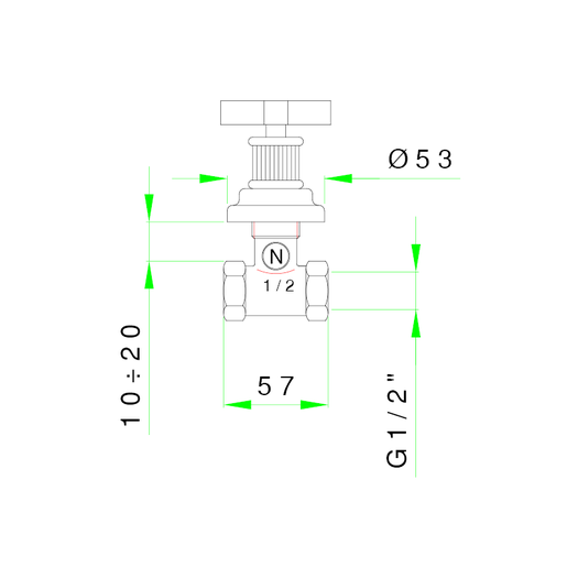 Pantheon cut off valve 950.5112.C2.xx