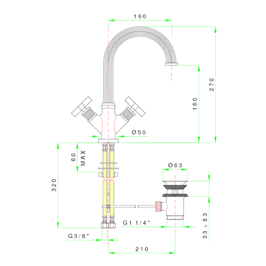 Classic faucets 950.5136.C2.xx