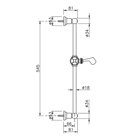 Shower bar 60 cm with Arena handle