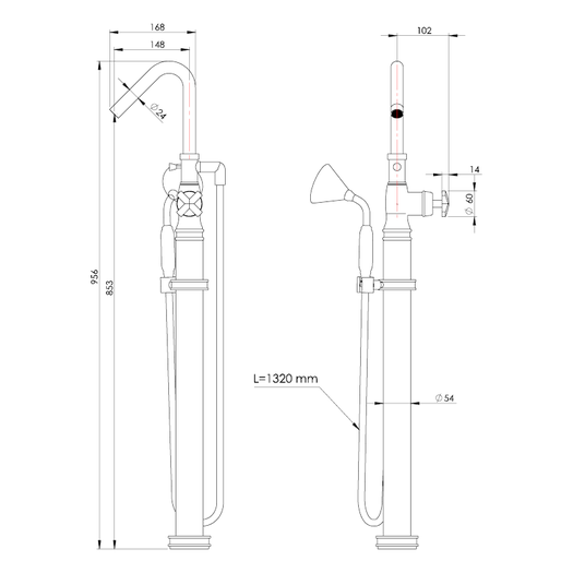 Freestanding bath tap 950.S3441.xx.xx