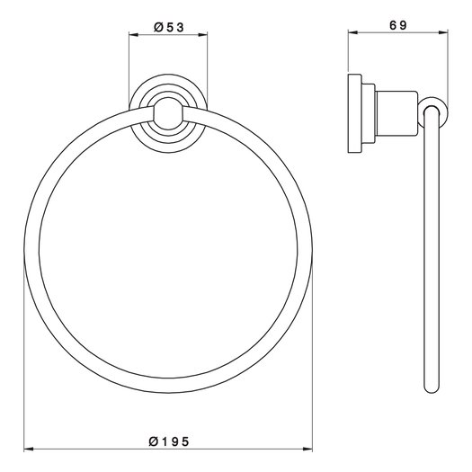 Arena towel ring in industrial style