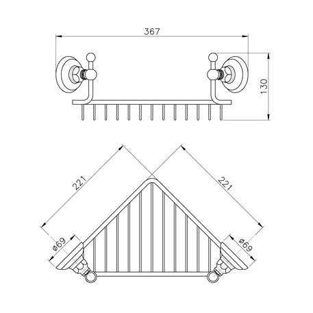 Panier porte-savon Classica pour montage en coin