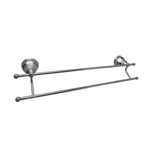 Double towel holder of 63 cm for the bathroom in retro style