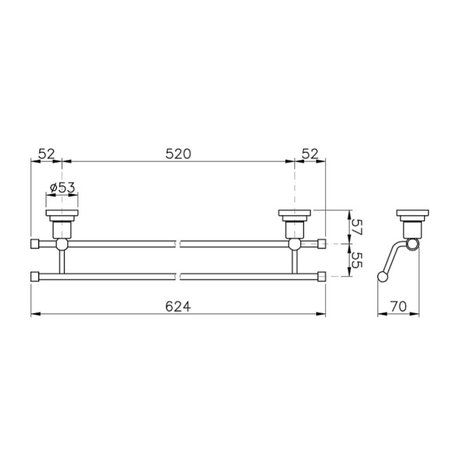 Accessories for the bathroom - double towel rail