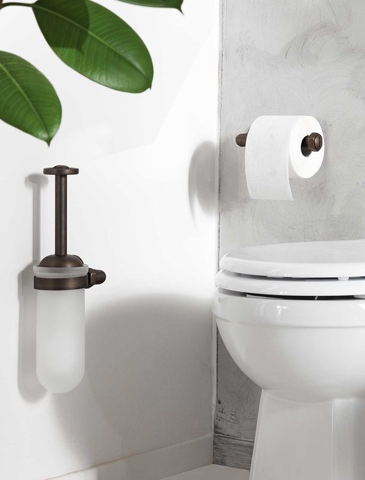 Industrial style accessories for the toilet