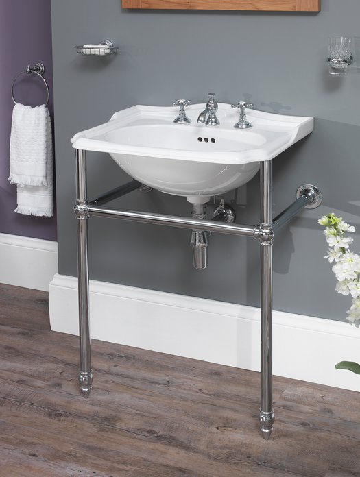 Lavabo Balasani 60 cm sur support en laiton