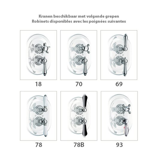 Aperçu 950.4909 sets de finition cottage pour robinet douche thermostatique encastré