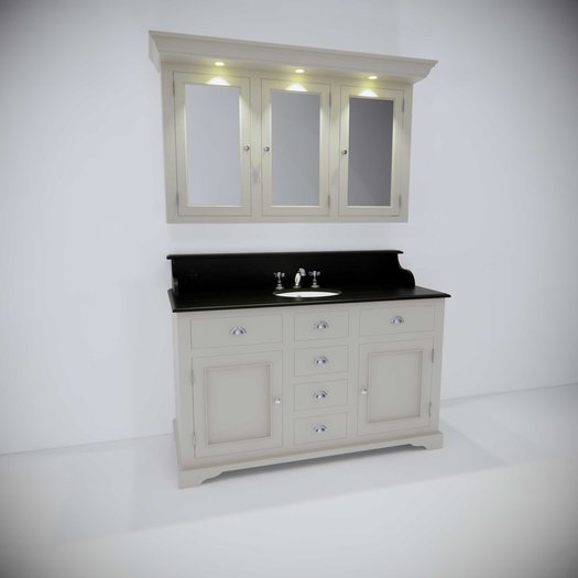 Carlton bathroom furniture with 1 washbasin and mirror cabinet