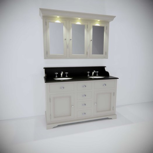 Carlton bathroom vanity unit with mirror cabinet