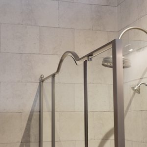 Detail Gold shower enclosure in brushed steel 03