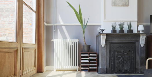 Retro touch thanks to cast iron radiator