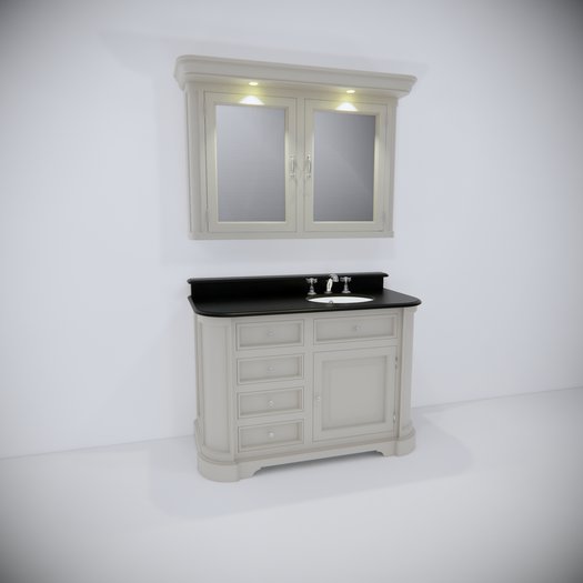 Classic bathroom Elysée 127 cm with mirror cabinet