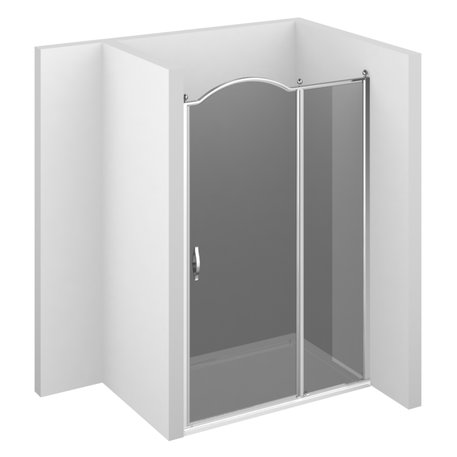 Gold GLZ shower enclosure with fixed panel and door