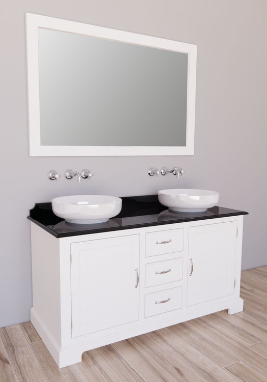 Meuble de salle de bains Harbury de style classique avec vasques à poser blanches