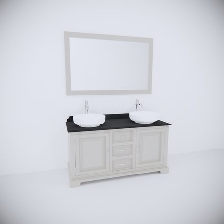 Harbury country style vanity unit with 2 freestanding basins