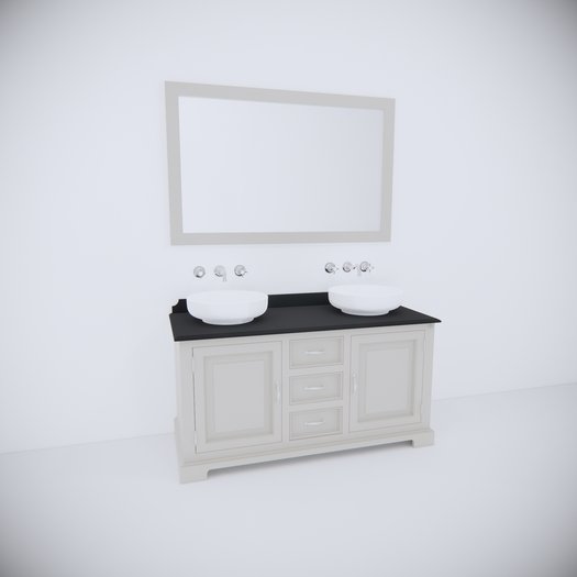 Harbury cottage style vanity unit with retro wall faucets