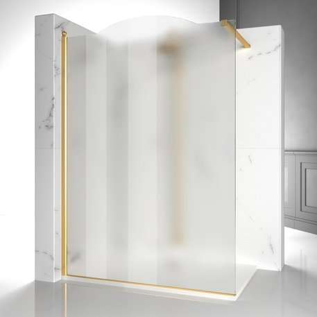 Gold Walk-In shower enclosure with mat glass