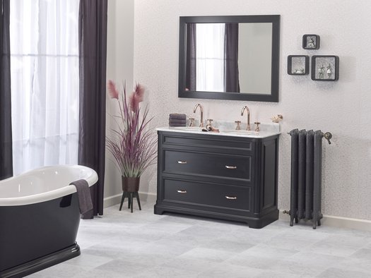 Regent 121 classic style vanity unit with 2 drawers and 2 washbasins